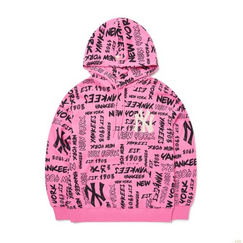 Sweat a Capuche MLB Grafittallover Overfit New York Yankees Vetement Rose | 0843GCHQF