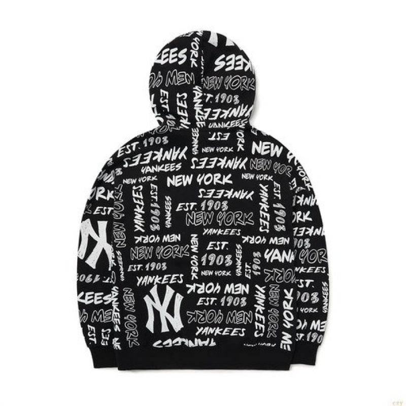 Sweat a Capuche MLB Grafittallover Overfit New York Yankees Vetement Noir | 8459ENDAG