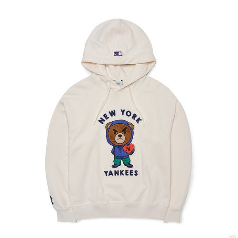 Sweat a Capuche MLB Mega Bear Mega Overfit New York Yankees Vetement Blanche | 6095GUTZB