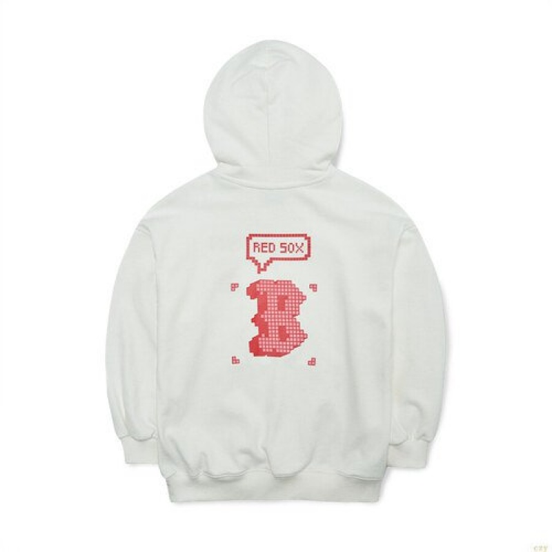 Sweat a Capuche MLB Play Pixel Logo Boston Redsox Enfant Blanche | 9405EKYOV