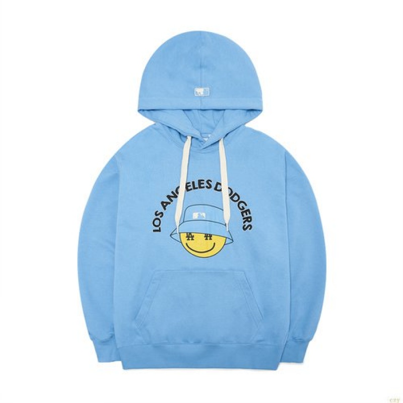 Sweat a Capuche MLB Smile Overfit La Dodgers Vetement Bleu | 1524UQEIY