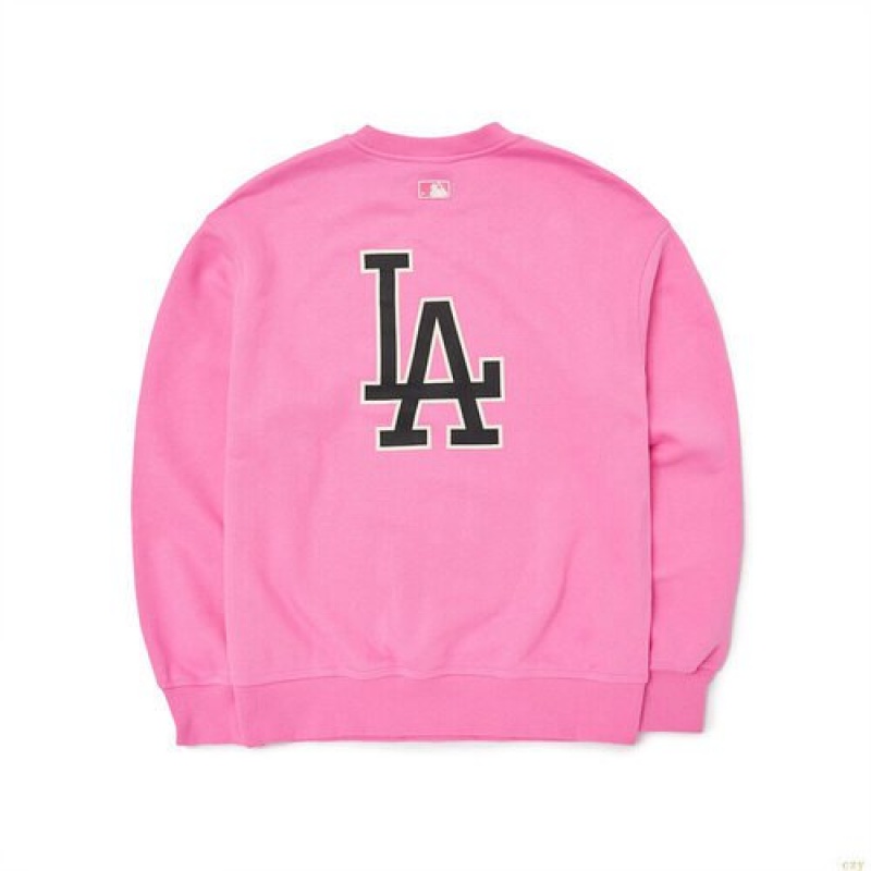 Sweats MLB Basic Big Logo Brusheoverfit La Dodgers Vetement Rose | 3490ZWSIT