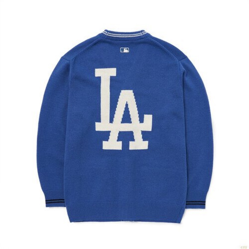 Sweats MLB Basic Big Logo Cardigan La Dodgers Vetement Bleu | 1604MGWEN