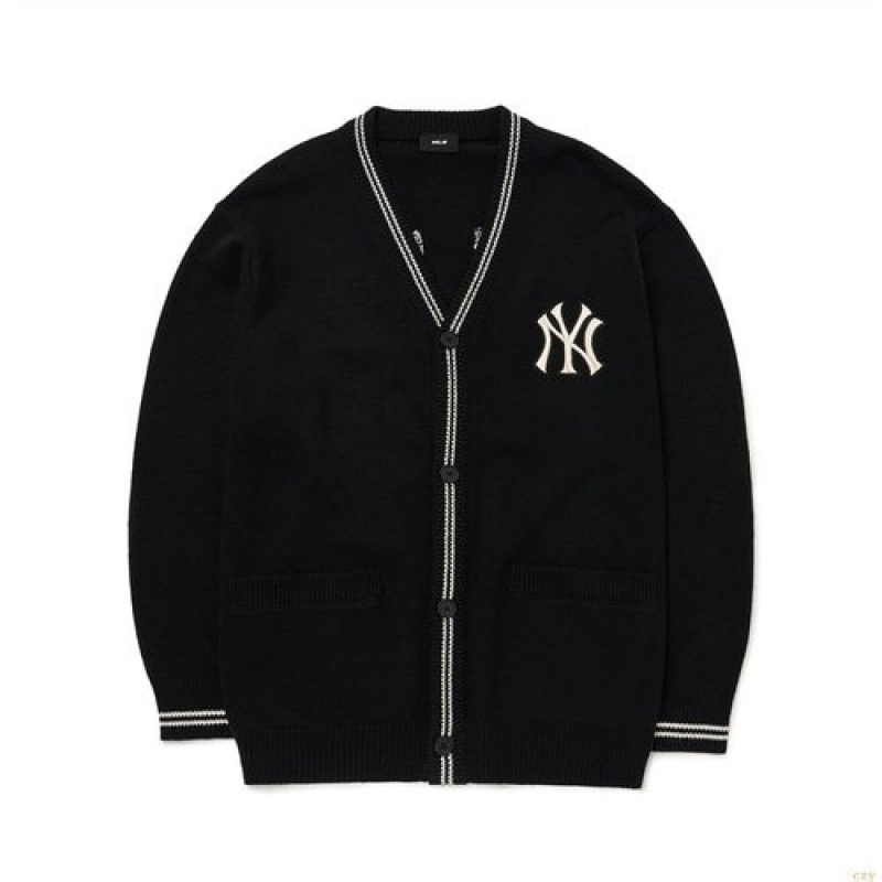 Sweats MLB Basic Big Logo Cardigan New York Yankees Vetement Noir | 6381ILOGM