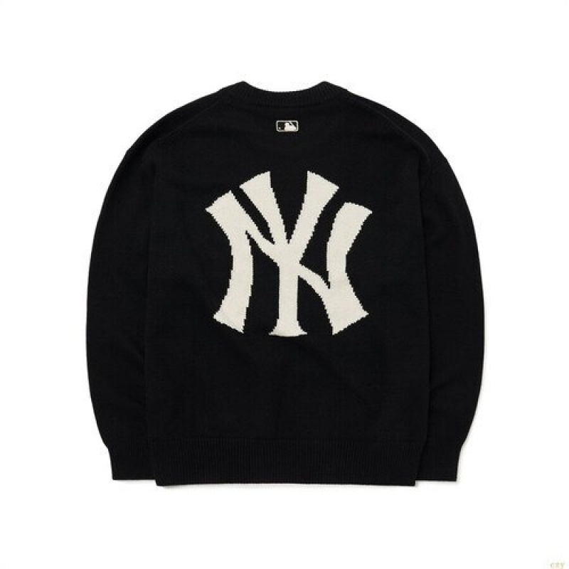 Sweats MLB Basic Big Logo Overfit Pull New York Yankees Vetement Noir | 5706ISFCD