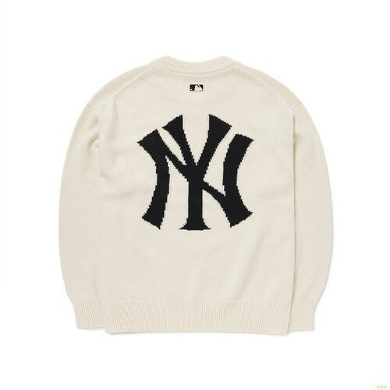 Sweats MLB Basic Big Logo Overfit Pull New York Yankees Vetement Blanche | 3056XWTFV