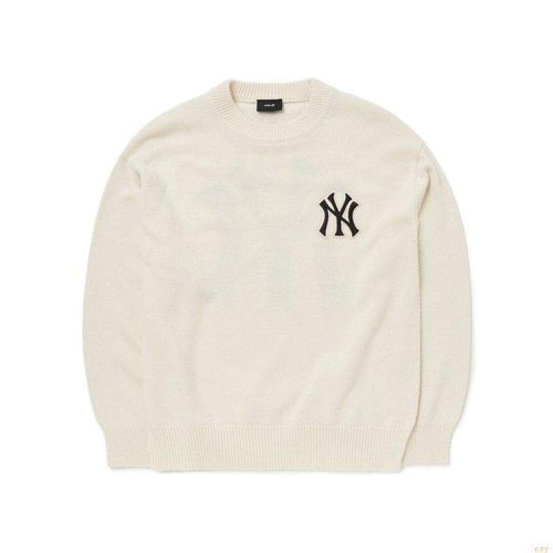 Sweats MLB Basic Big Logo Overfit Pull New York Yankees Vetement Blanche | 3056XWTFV