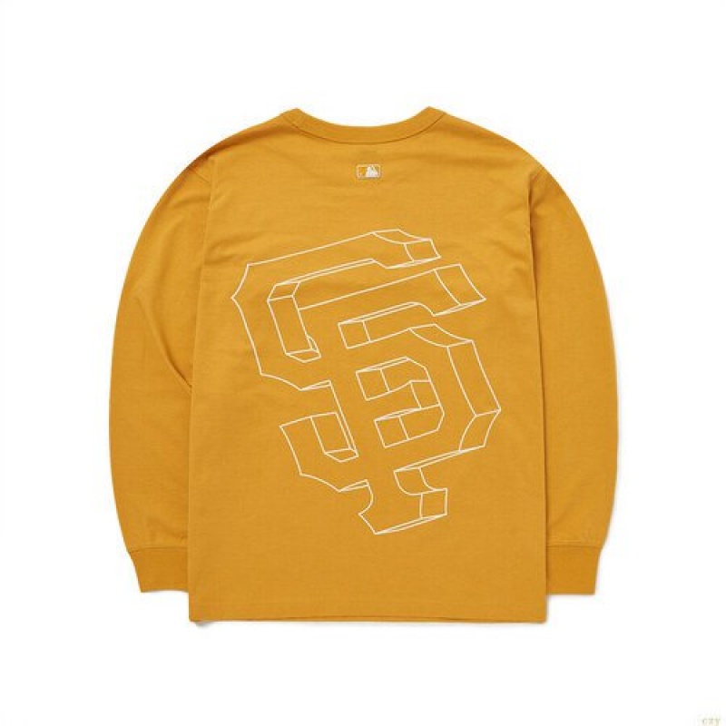 Sweats MLB Basic Mega Logo L/ Sanfancisco Giants Vetement Jaune | 6450CTFLQ