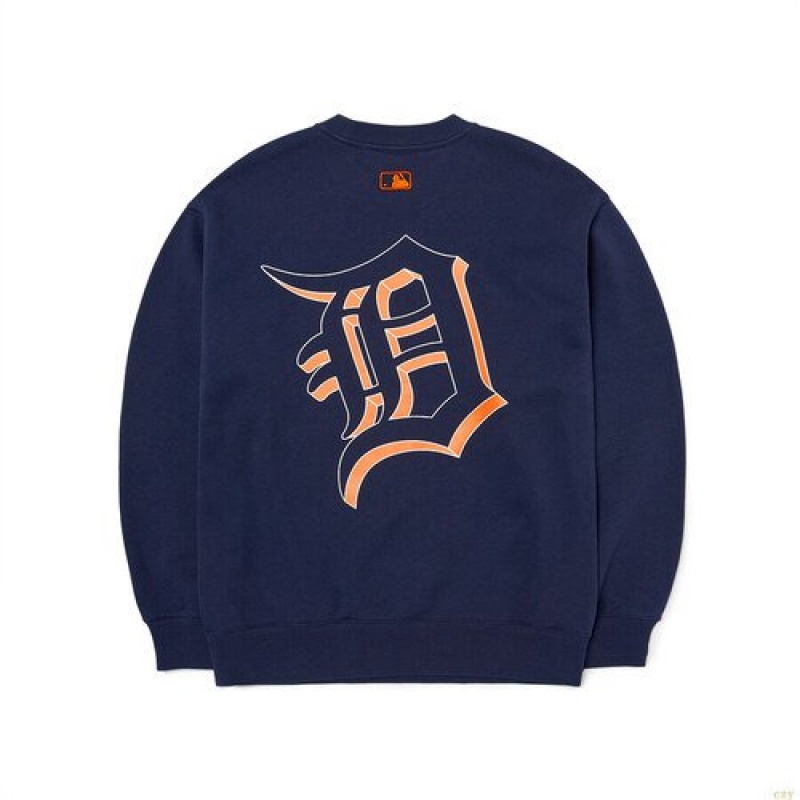 Sweats MLB Basic Mega Logo Overfit Detroit Tigers Vetement Bleu Foncé | 5869LCKIQ