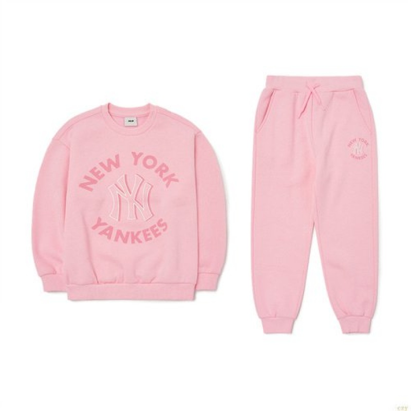 Sweats MLB Basic Set (Brushed) New York Yankees Enfant Rose | 4782KOUQA