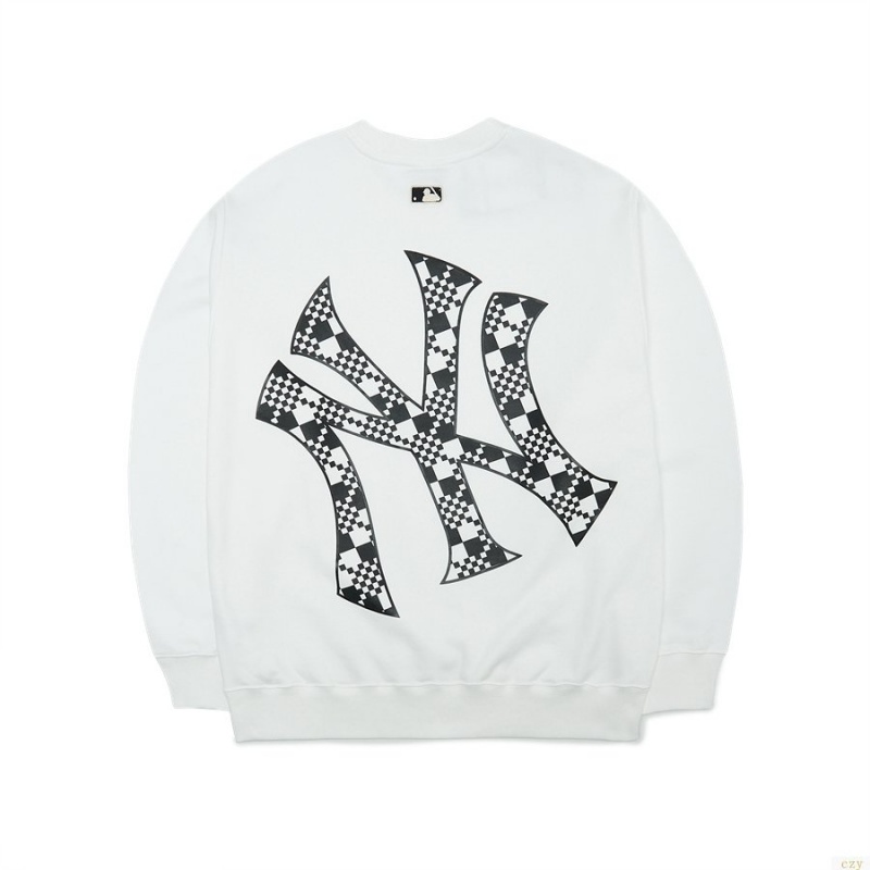 Sweats MLB Checkerboarbig Logo Overfit New York Yankees Vetement Blanche | 1785FVWGJ