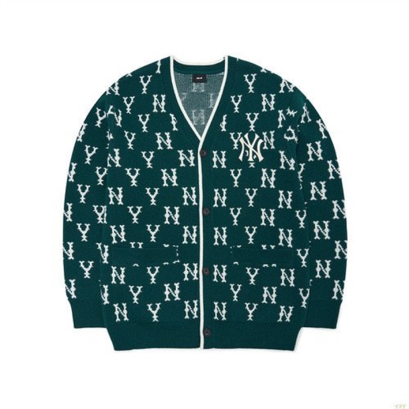 Sweats MLB Classiche Monogra Cardigan New York Yankees Vetement Vert | 7542WGUPM