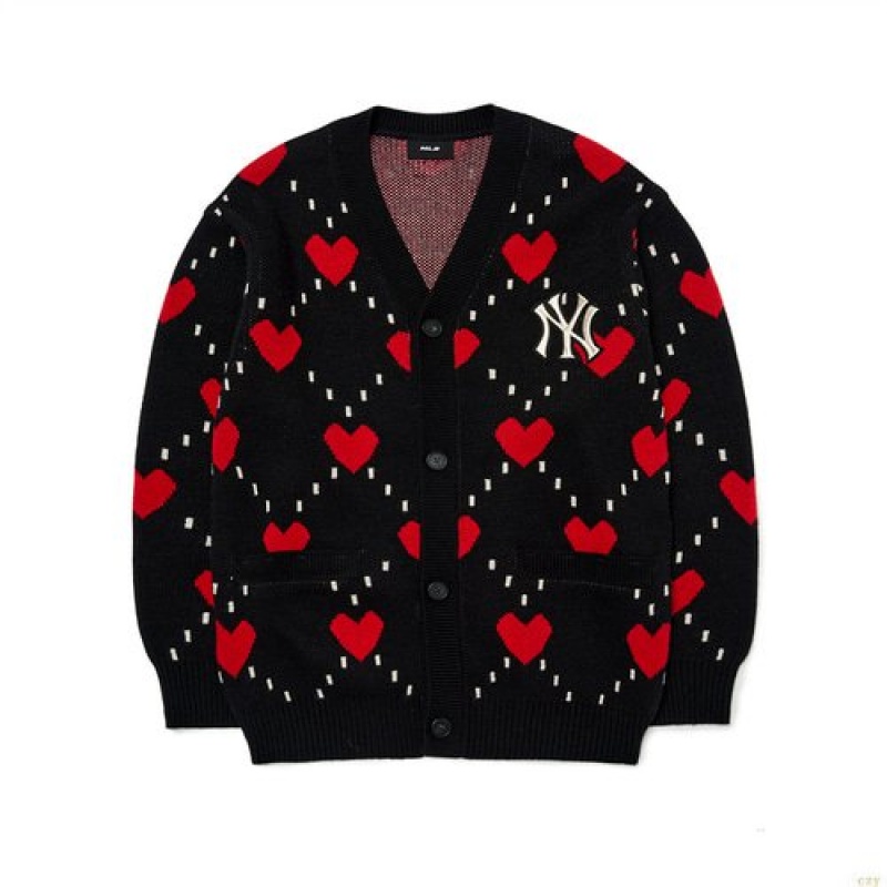 Sweats MLB Heart All-over Cardigan New York Yankees Vetement Noir | 2508LFOBY