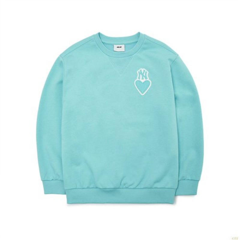 Sweats MLB Heart Wappen New York Yankees Enfant Turquoise | 8910IKWML