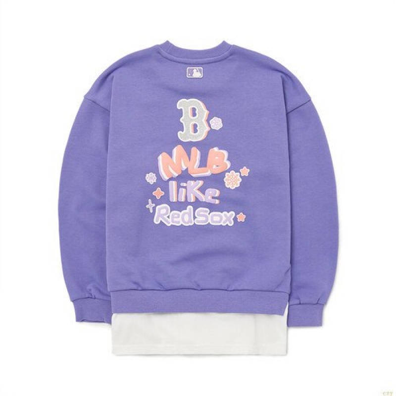 Sweats MLB Like Layer Boston Redsox Enfant Violette | 0678XBFQC