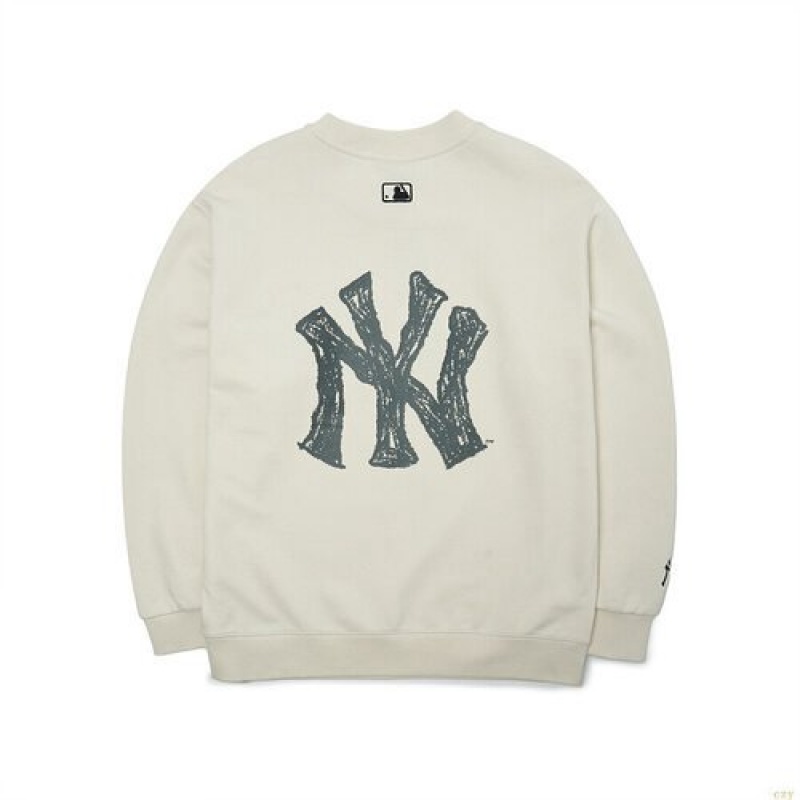 Sweats MLB Megabear Big Logo Overfit Sweatshrit New York Yankees Vetement Blanche | 3756WBQUX