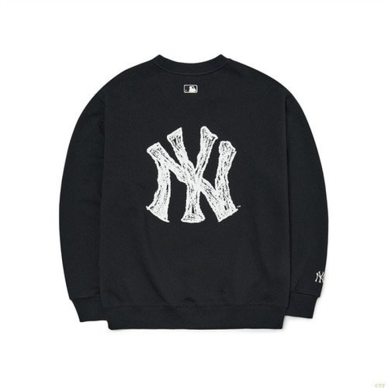 Sweats MLB Megabear Big Logo Overfit Sweatshrit New York Yankees Vetement Noir | 4603KWOJF