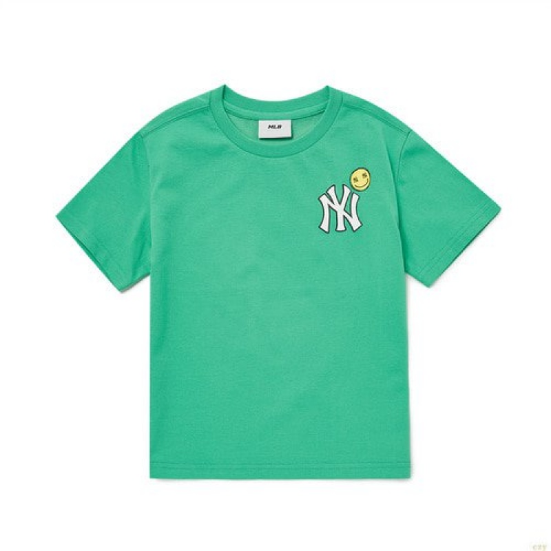 T Shirts MLB Smile New York Yankees Enfant Vert | 2876CODMT