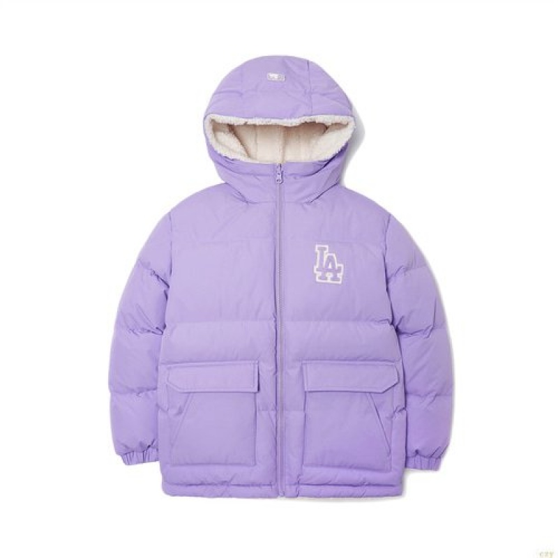 Vestes MLB Basic Fleece Reversible Ducdown New York Yankees Enfant Violette | 0659SMNPD