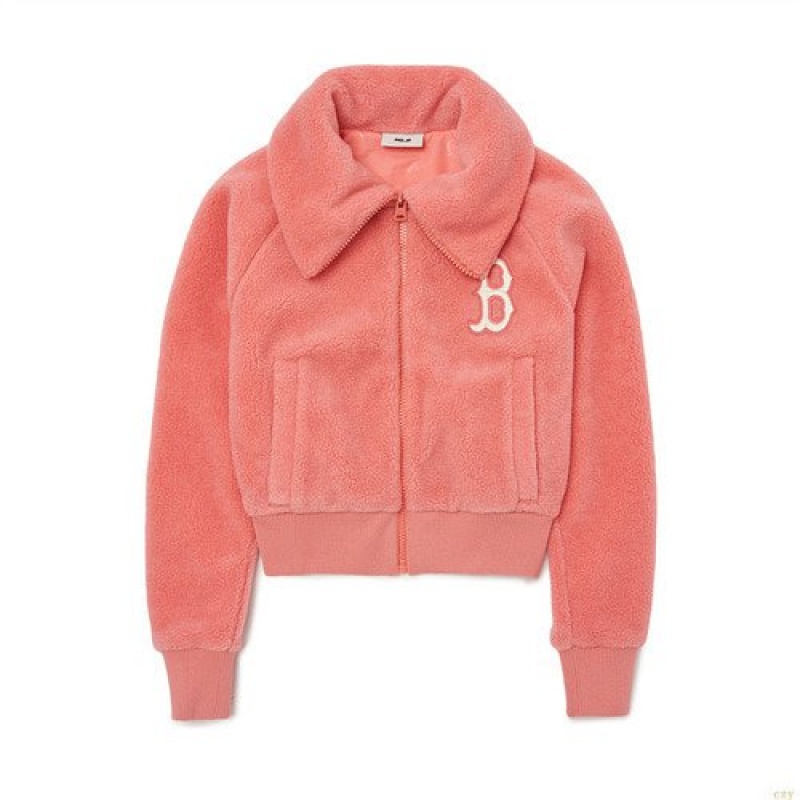 Vestes MLB Basic Light Crop Fleece Boston Redsox Vetement Rose | 3582RZVHA