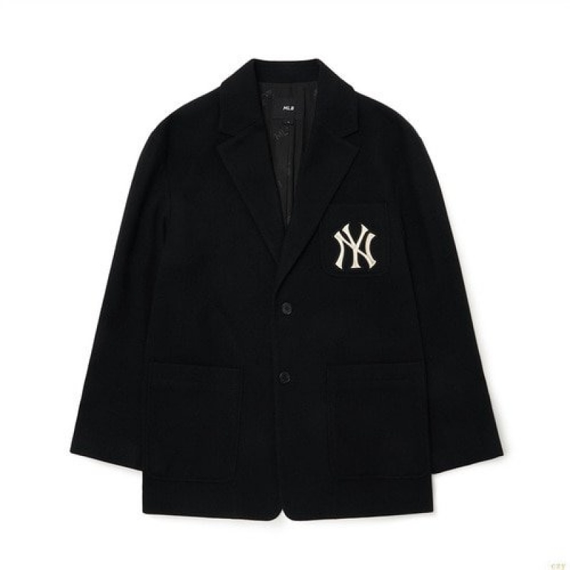 Vestes MLB Basic Mediulogo Blazer New York Yankees Vetement Noir | 1248CDRHP