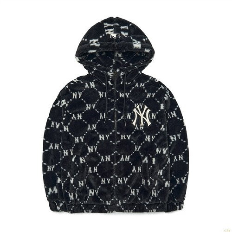 Vestes MLB Dia Monogra All Over Hoodeeco Fur New York Yankees Vetement Noir | 1976ONRDP