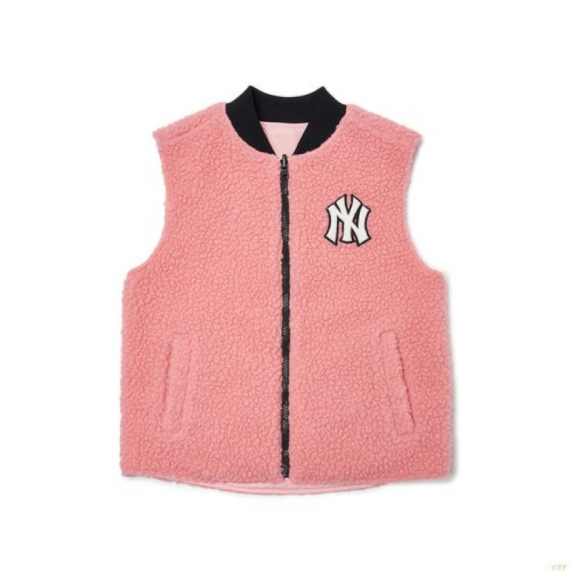 Vestes Polaires MLB Fleece Reversible New York Yankees Enfant Rose | 8630AFECN