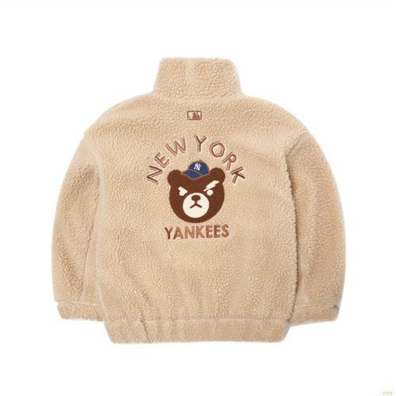 Vestes Polaires MLB Megabear Stannecfleece New York Yankees Enfant Beige | 8367SWHVG