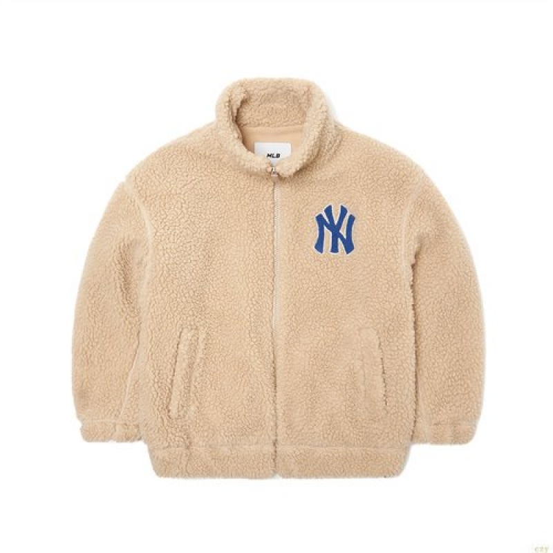 Vestes Polaires MLB Megabear Stannecfleece New York Yankees Enfant Beige | 8367SWHVG