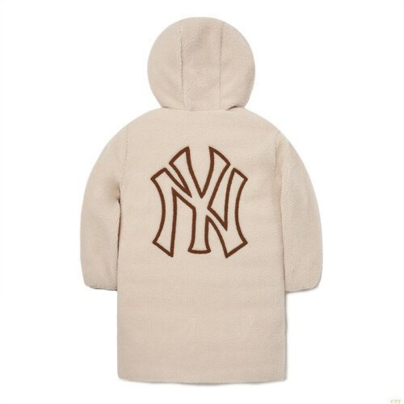 Vestes Polaires MLB (uc) Bac Reverble Fleece Long own New YorYaneeFleece Enfant Blanche | 3659BGQFZ