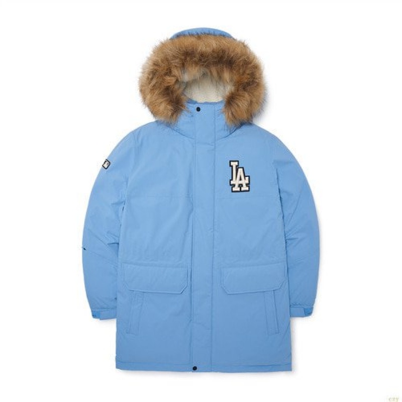 Winter Jackets MLB Basic Big Logo Fur Midown Parka La Dodgers Vetement Bleu | 9612SGCAL