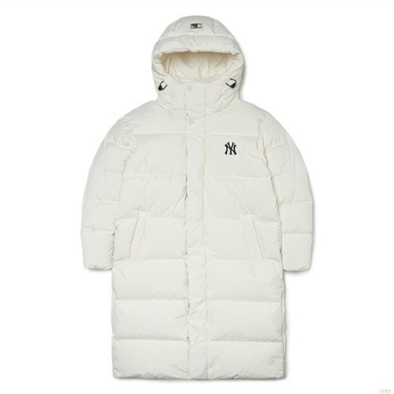 Winter Jackets MLB Basic Goose Hoodelong Down New York Yankees Vetement Blanche | 7325UWVHY