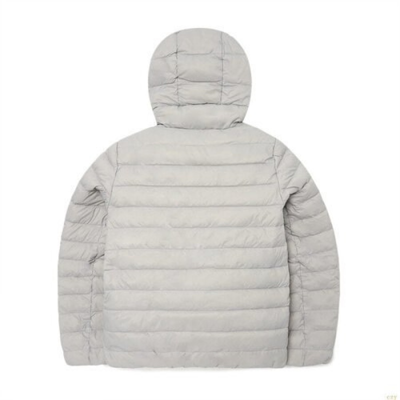 Winter Jackets MLB Basic Mediulogo Hoodelight Down Boston Redsox Vetement Grise | 3846ZXAMF