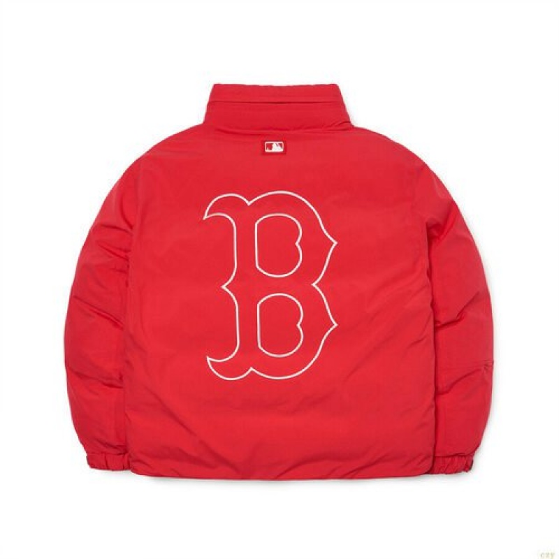 Winter Jackets MLB Basic Mega Logo Monster Parka Boston Redsox Vetement Rouge | 0463DLBEV