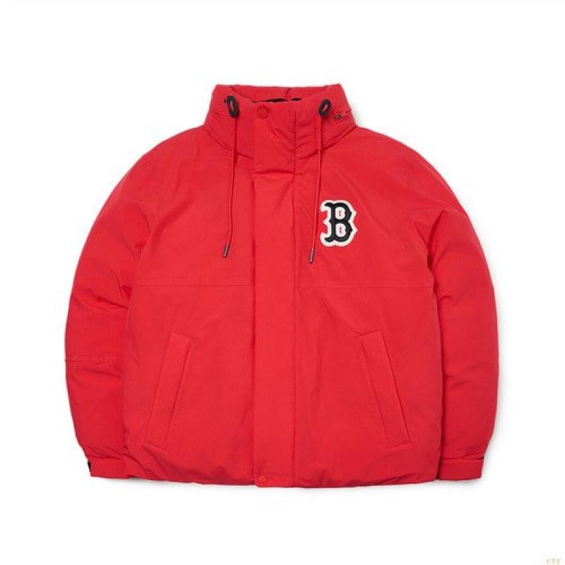 Winter Jackets MLB Basic Mega Logo Monster Parka Boston Redsox Vetement Rouge | 0463DLBEV