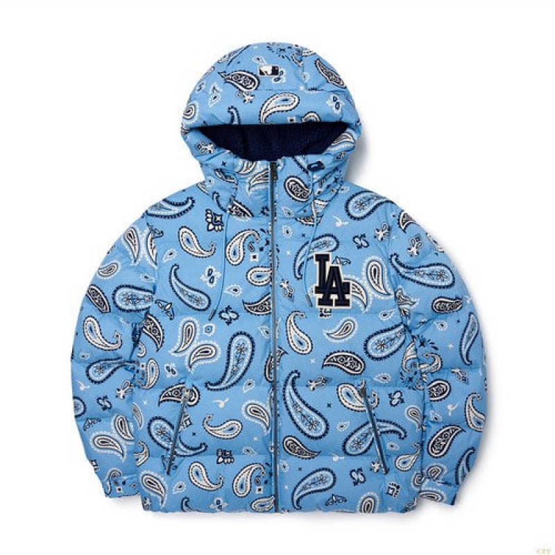 Winter Jackets MLB Paisley Down La Dodgers Vetement Bleu | 4593CHGWA