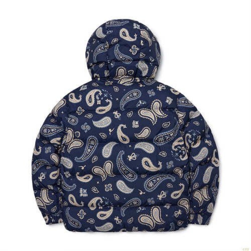 Winter Jackets MLB Paisley Down New York Yankees Vetement Bleu | 7982TKVOB