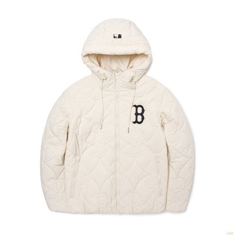 Winter Jackets MLB Quiltemonogra Padding Jkt Boston Redsox Vetement Blanche | 7425WGRVB