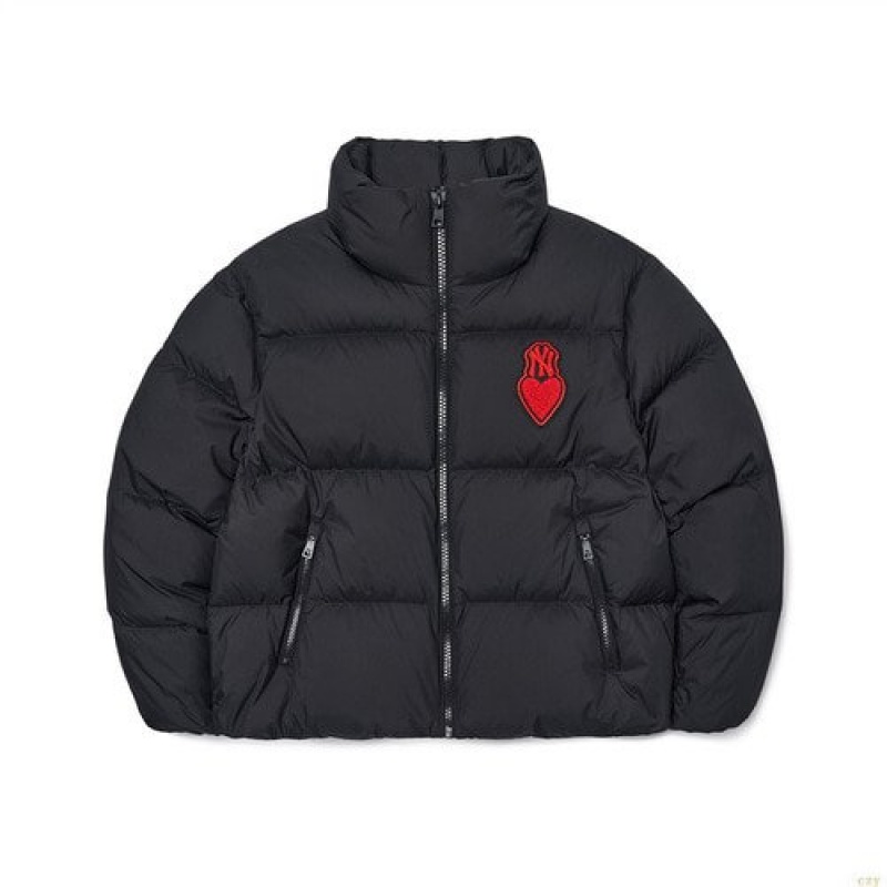 Winter Jackets MLB Wmheart Crop Down New York Yankees Vetement Noir | 6853OJNCE